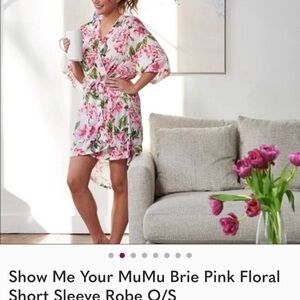 Floral Pink Short Sleeve Robe